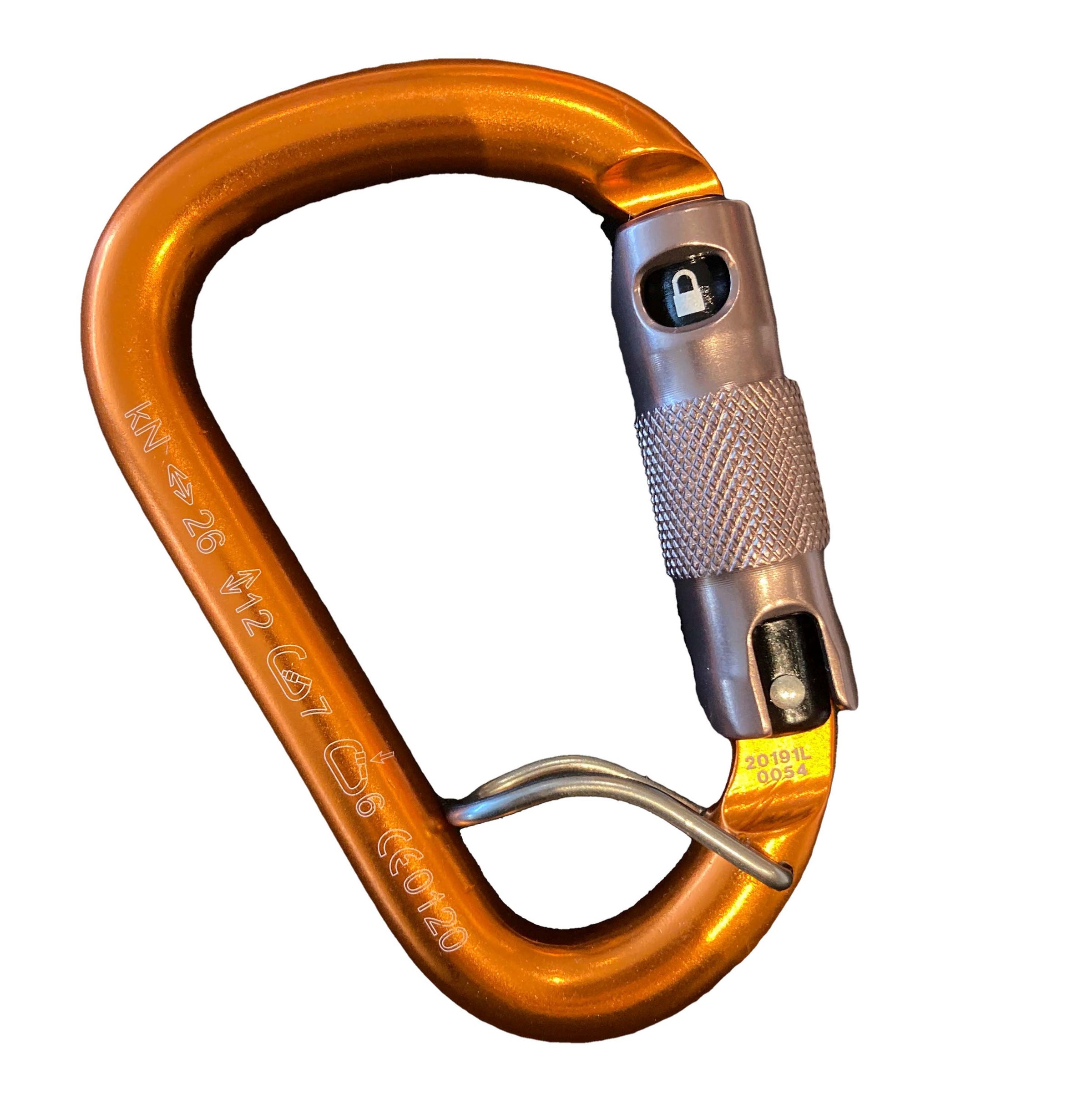 Rock Exotica Pirate Locking Carabiner With Wire Eye - Climbing Belay Carabiner